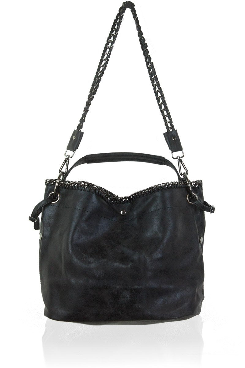 Maya Black Shimmer Tote Bag
