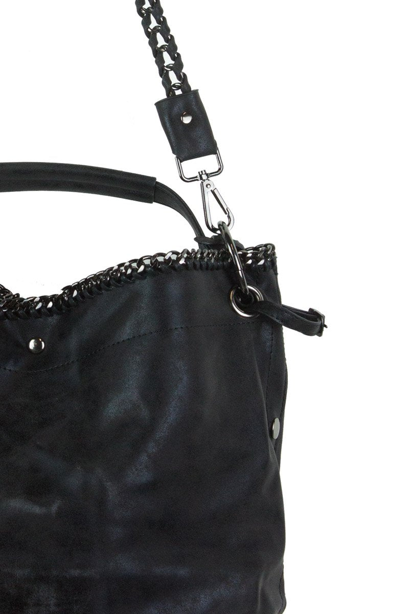 Maya Black Shimmer Tote Bag