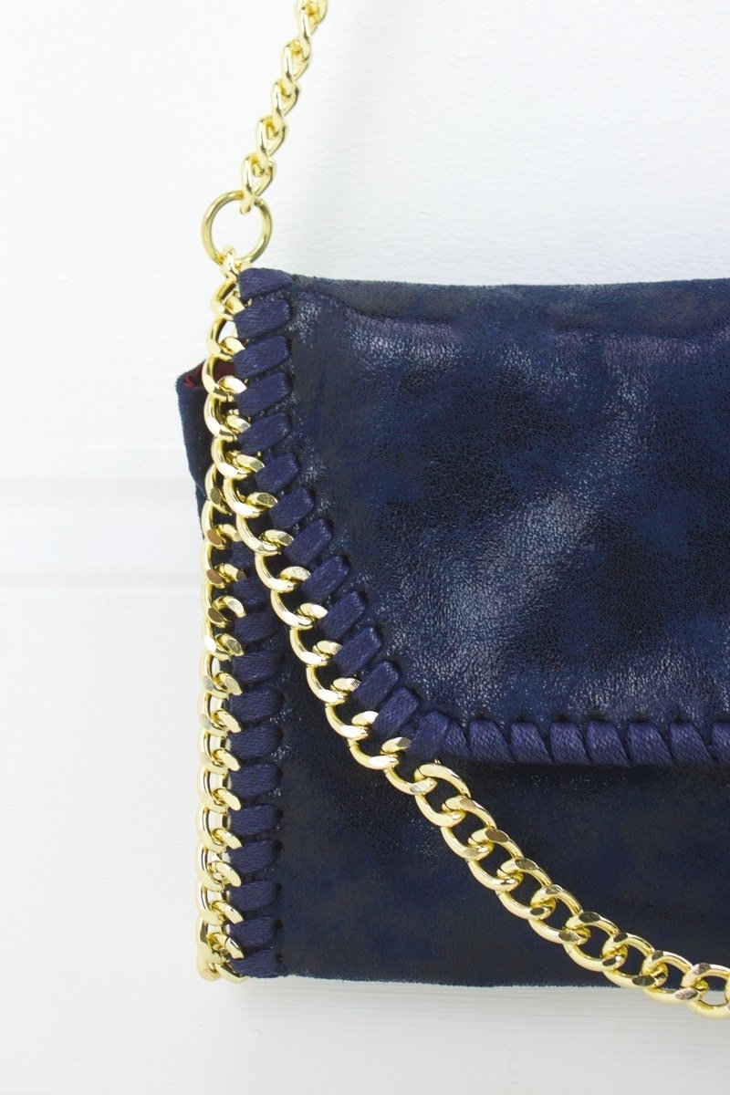 Meghan Blue Chain Shoulder Bag