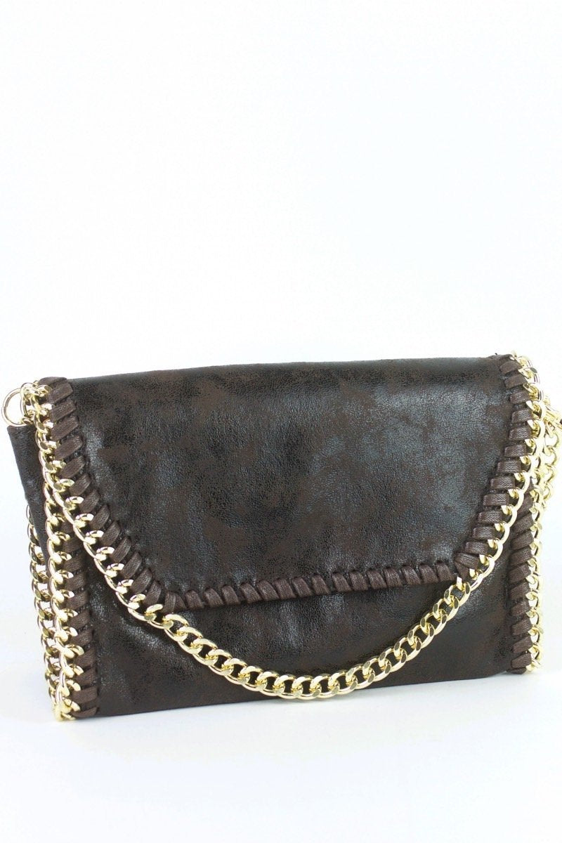 Meghan Brown Chain Shoulder Bag