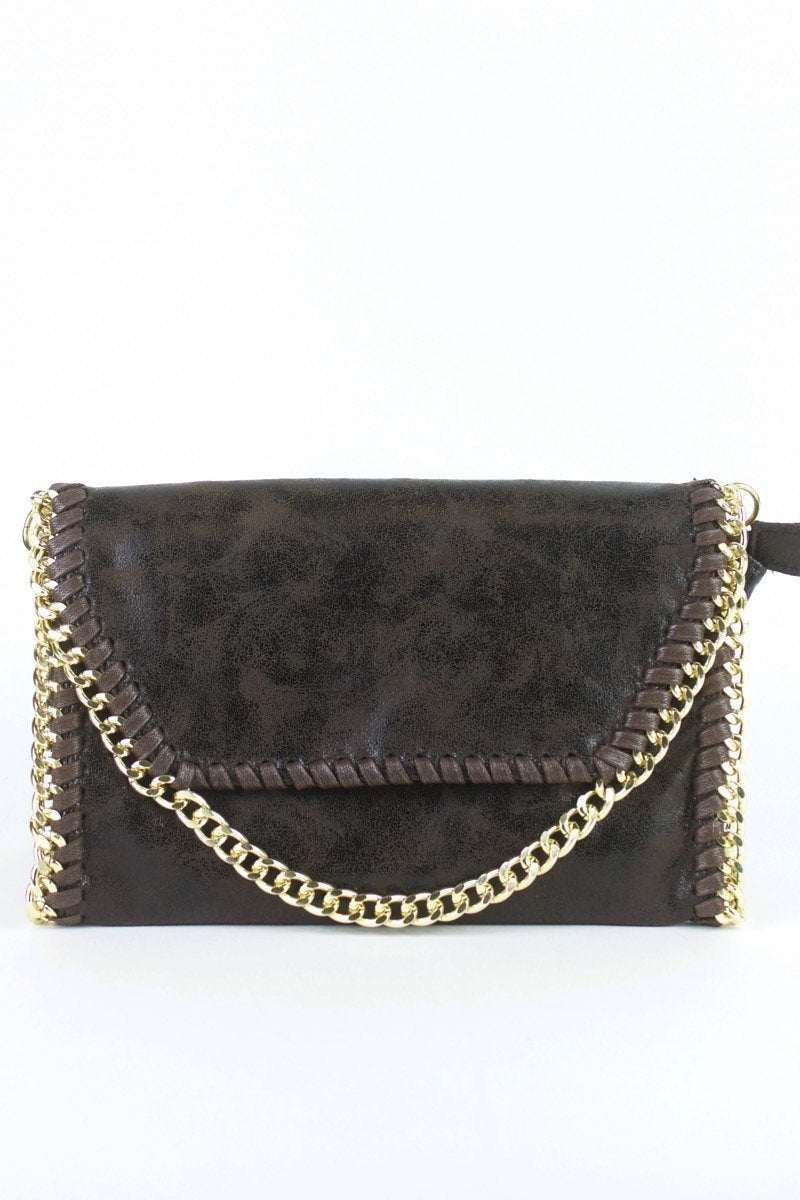 Meghan Brown Chain Shoulder Bag