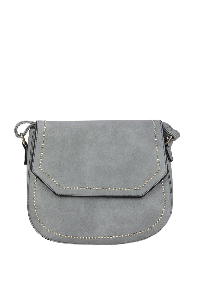 Melanie Grey Cross Body Bag With Gold Detail