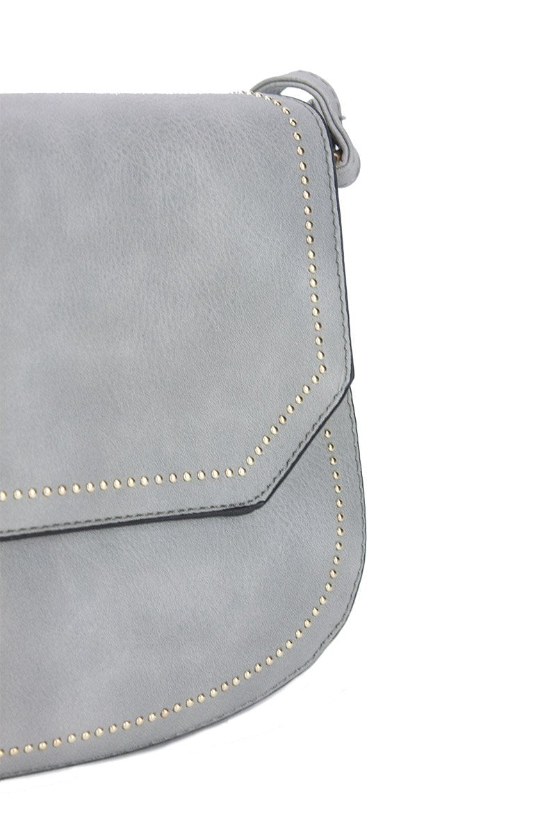 Melanie Grey Cross Body Bag With Gold Detail