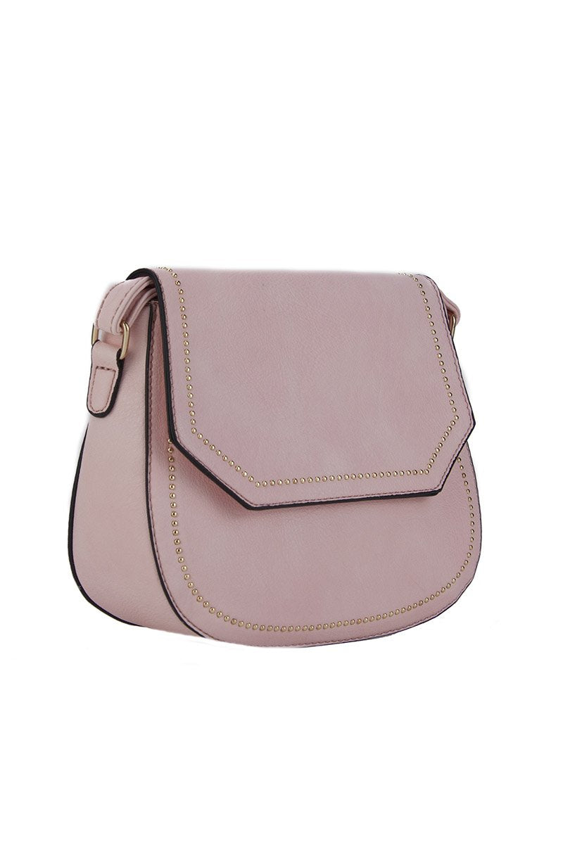 Melanie Pink Cross Body Bag With Gold Detail