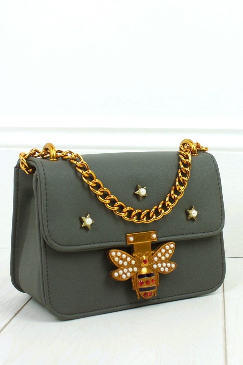 Mina Grey Mini Shoulder Bag