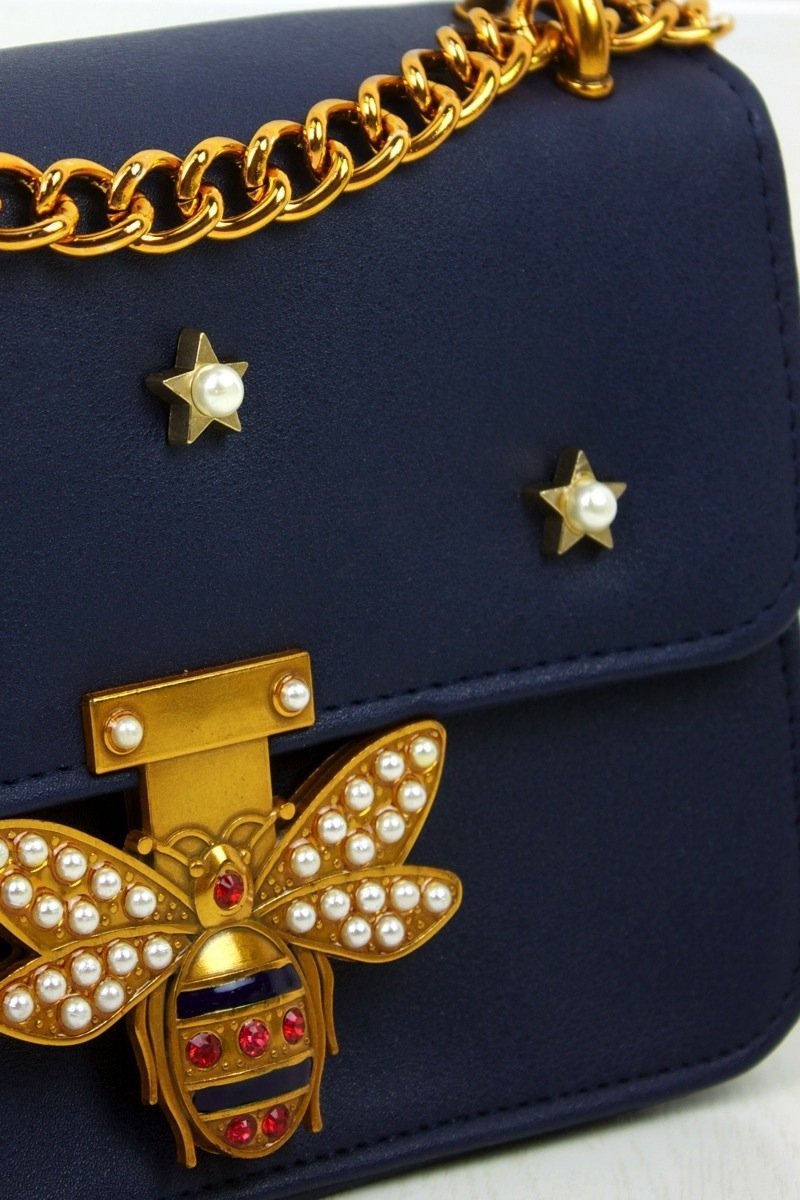 Mina Navy Mini Shoulder Bag