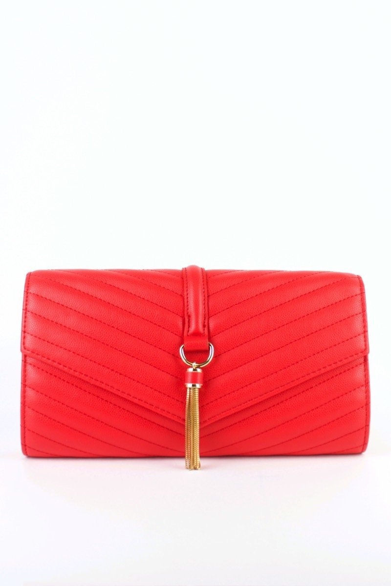 Minnie Red Quilted Envelope Clutch Bag