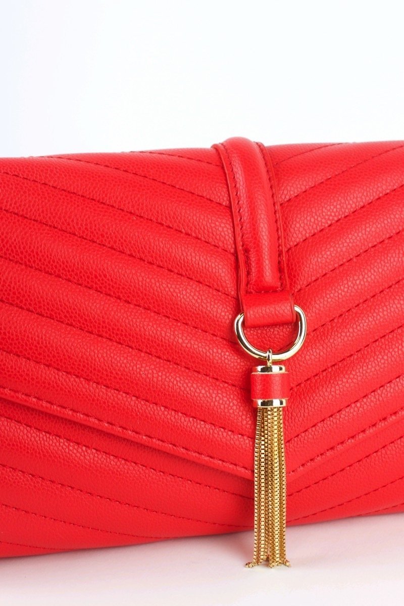 Minnie Red Quilted Envelope Clutch Bag