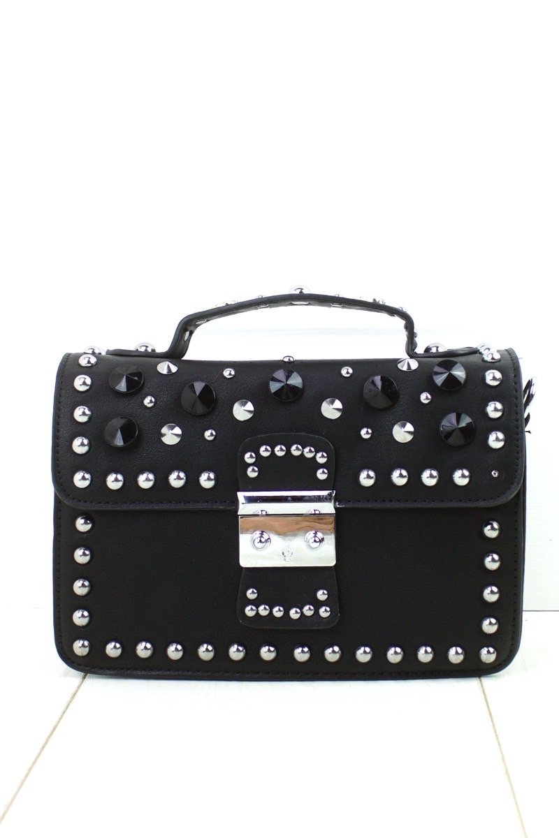 Miranda Black Hardware Shoulder Bag