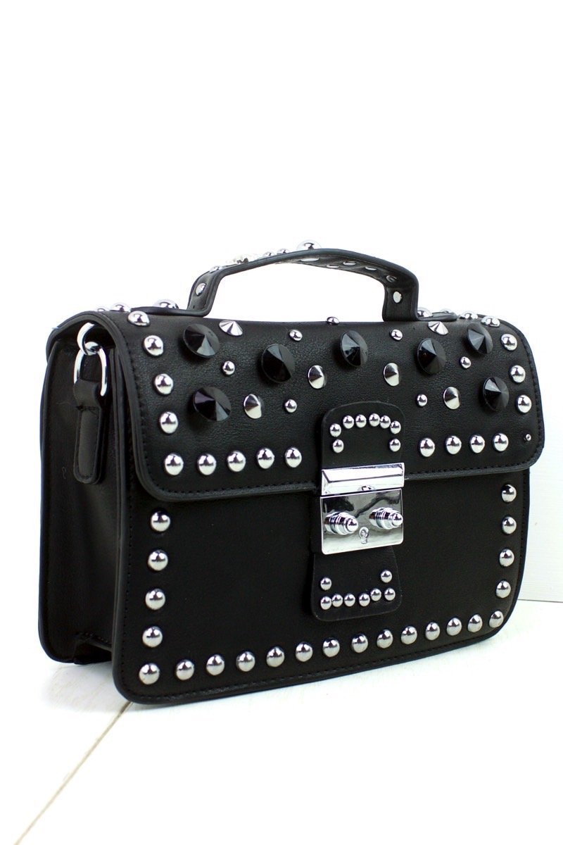 Miranda Black Hardware Shoulder Bag