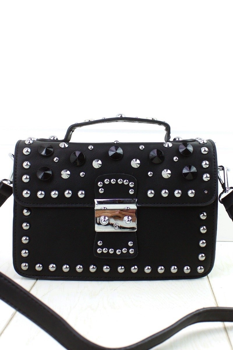 Miranda Black Hardware Shoulder Bag
