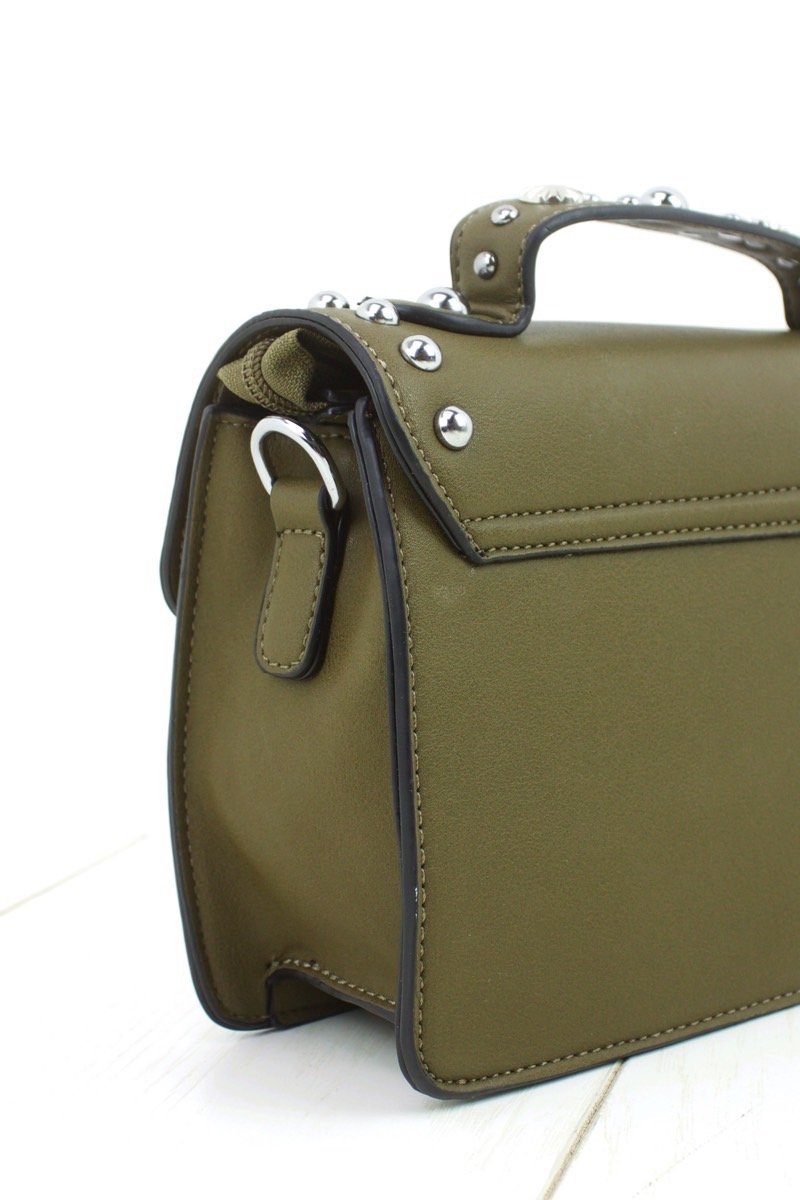 Miranda Khaki Hardware Shoulder Bag