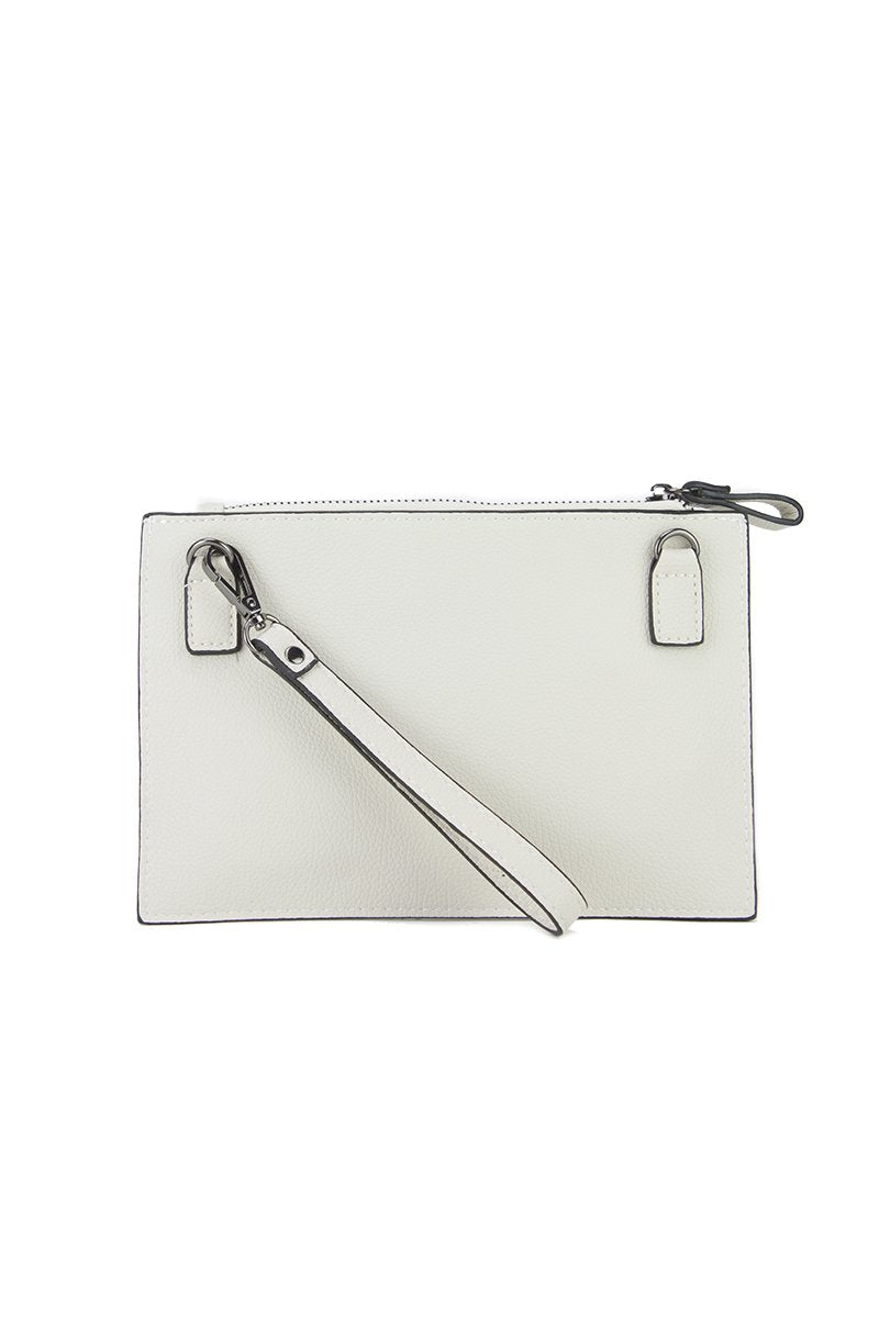 Nadia Beige Stud Clutch Bag
