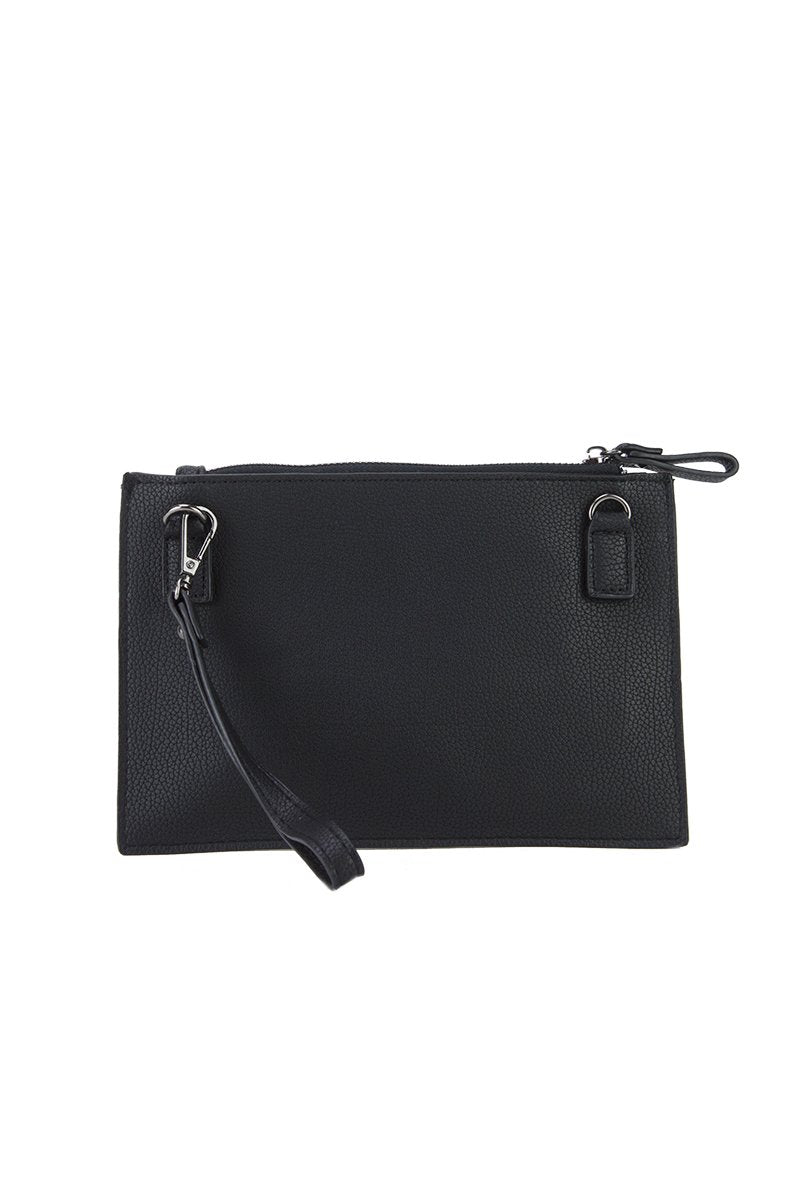 Nadia Black Stud Clutch Bag
