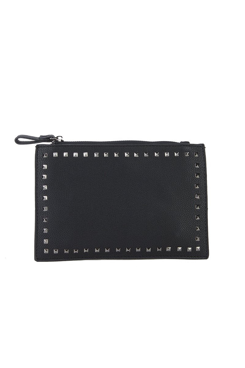 Nadia Black Stud Clutch Bag