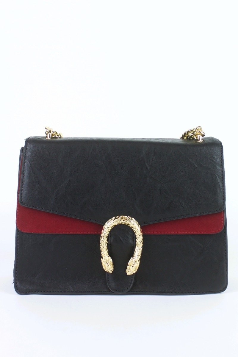 Natasha Black Emblem Shoulder Bag