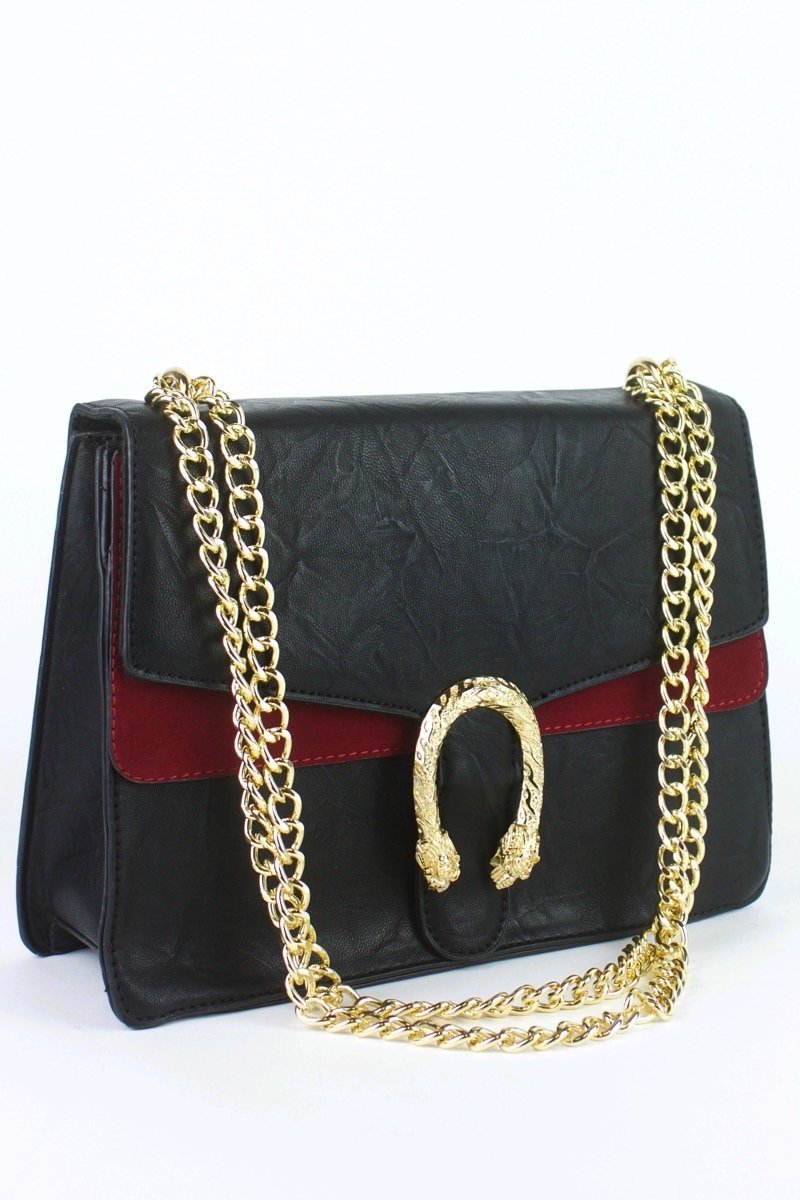 Natasha Black Emblem Shoulder Bag