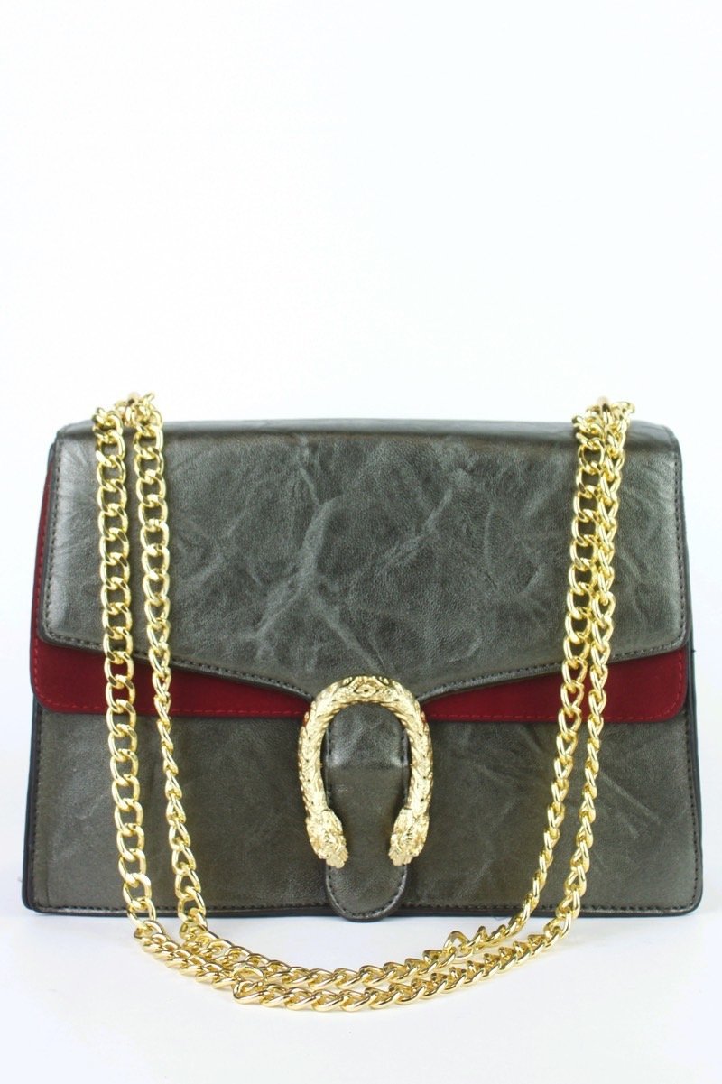 Natasha Grey Emblem Shoulder Bag