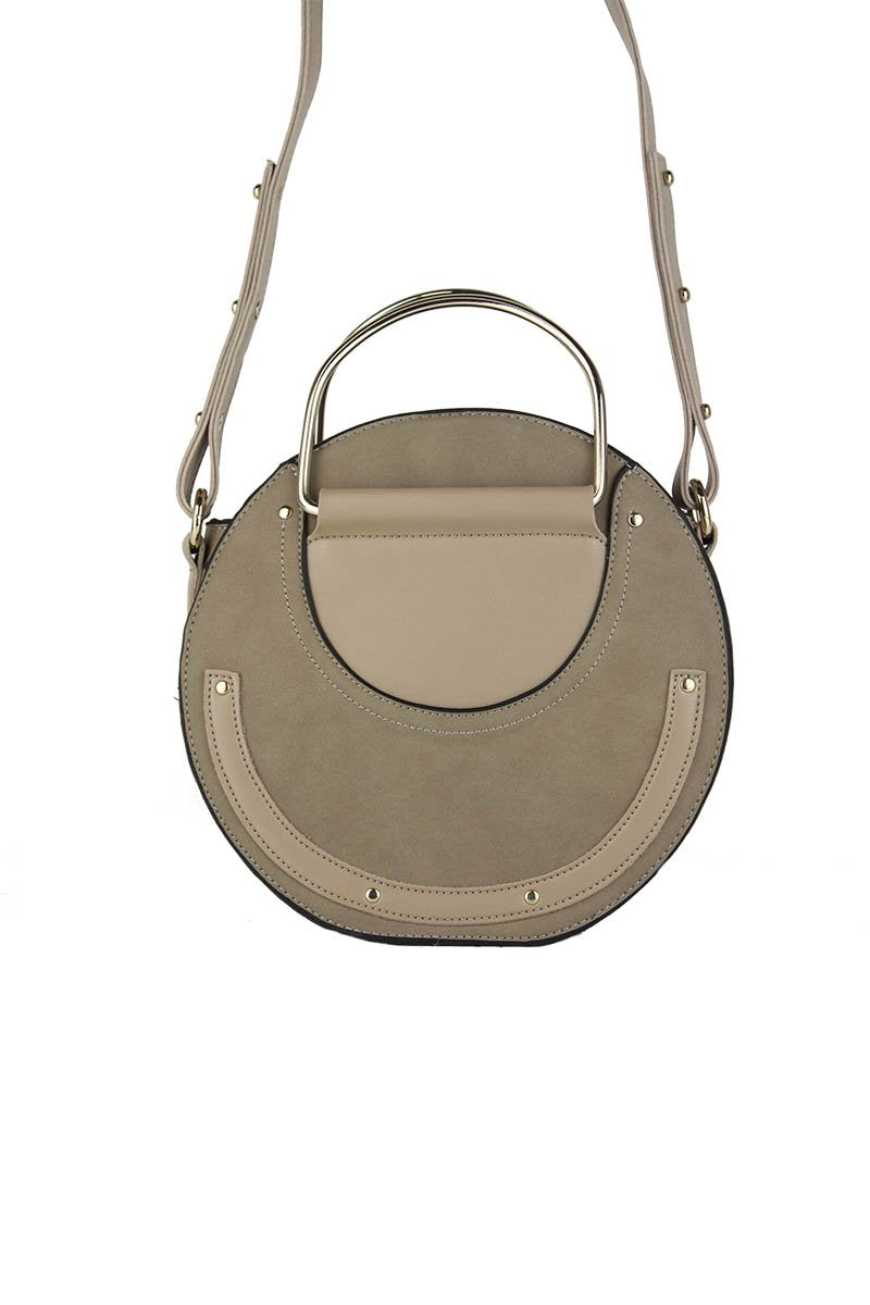 Pandora Beige Round Cross-Body Bag