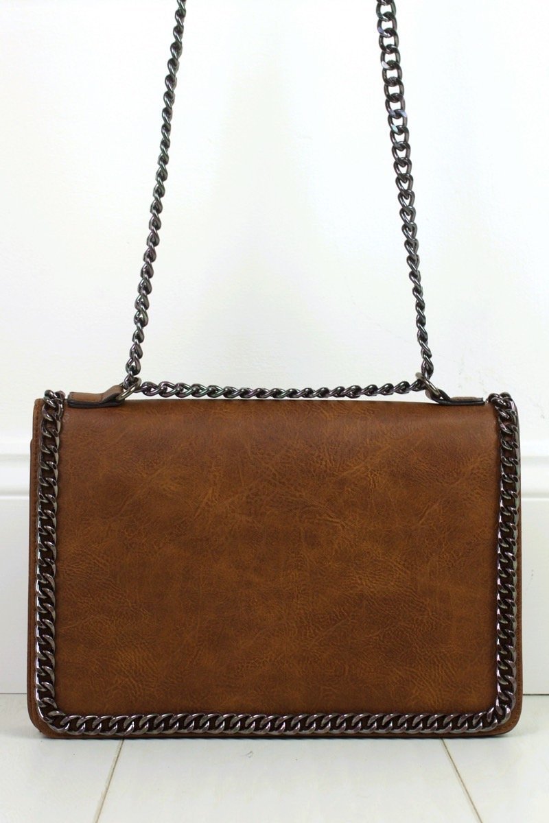 Rosie Brown Chain Shoulder Bag