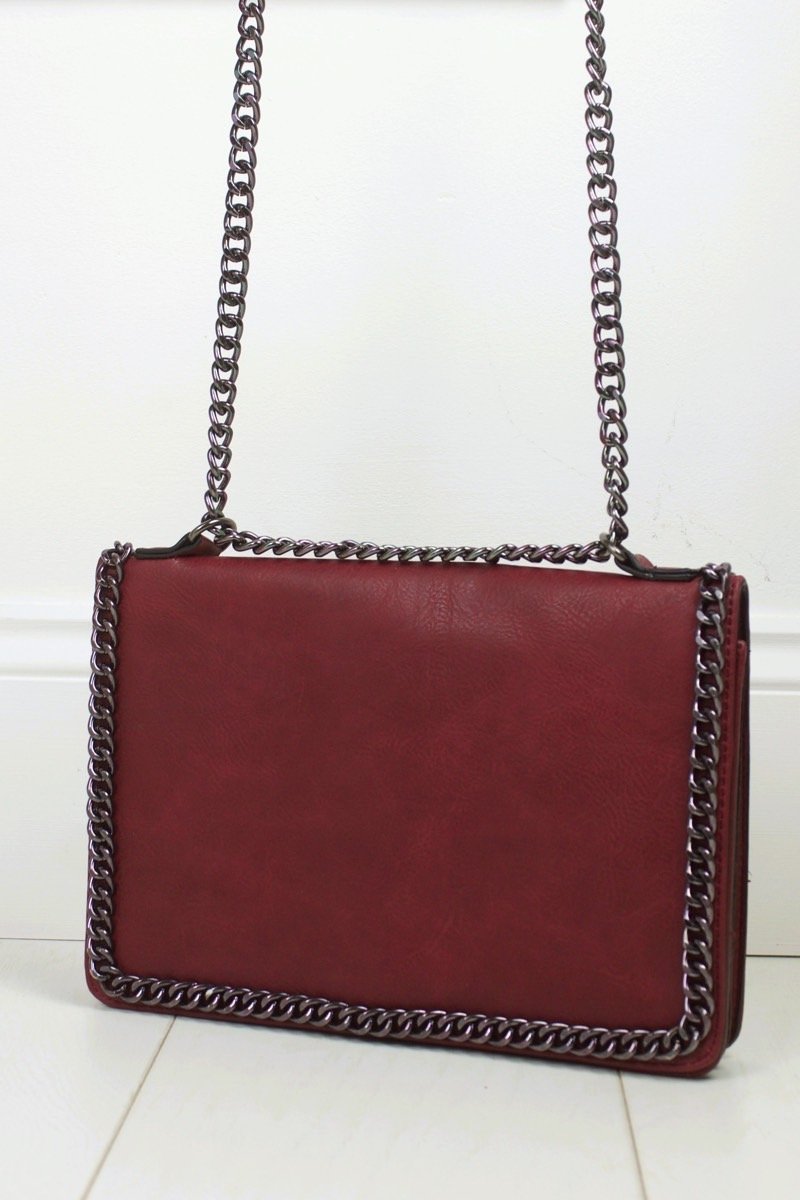 Rosie Burgundy Chain Shoulder Bag