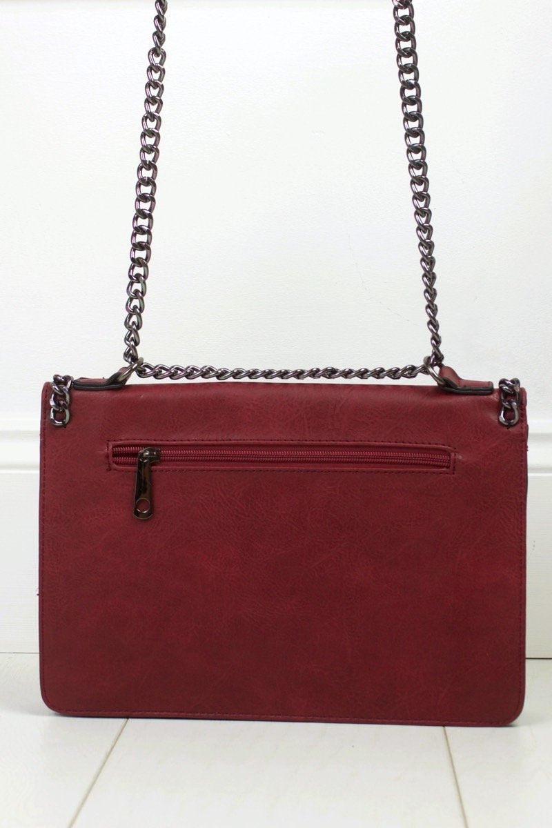 Rosie Burgundy Chain Shoulder Bag