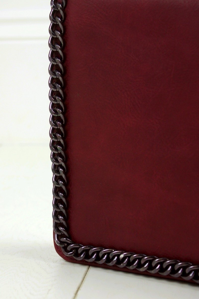 Rosie Burgundy Chain Shoulder Bag