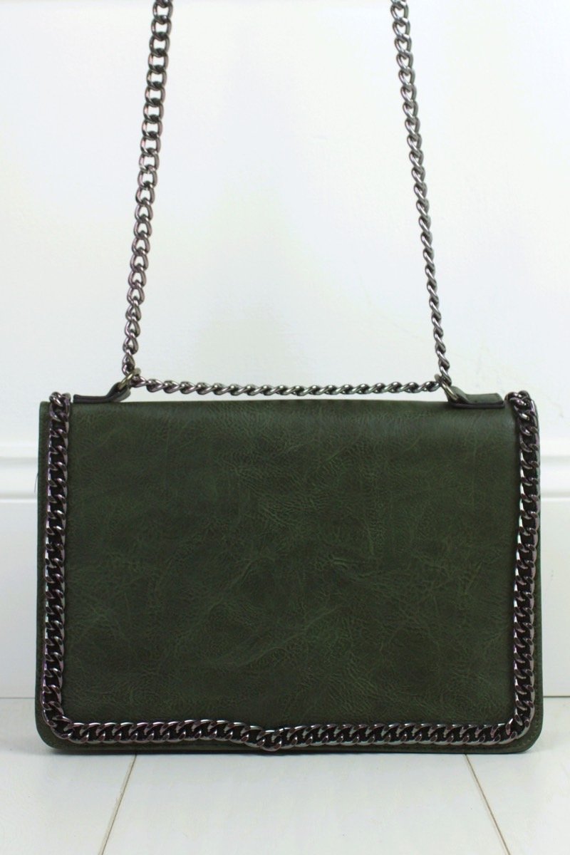 Rosie Khaki Chain Shoulder Bag