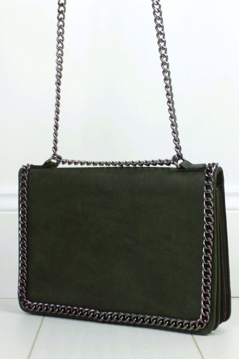 Rosie Khaki Chain Shoulder Bag