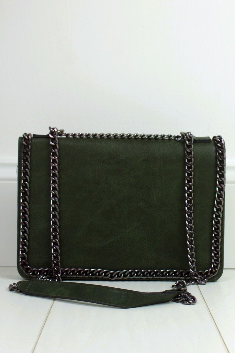 Rosie Khaki Chain Shoulder Bag