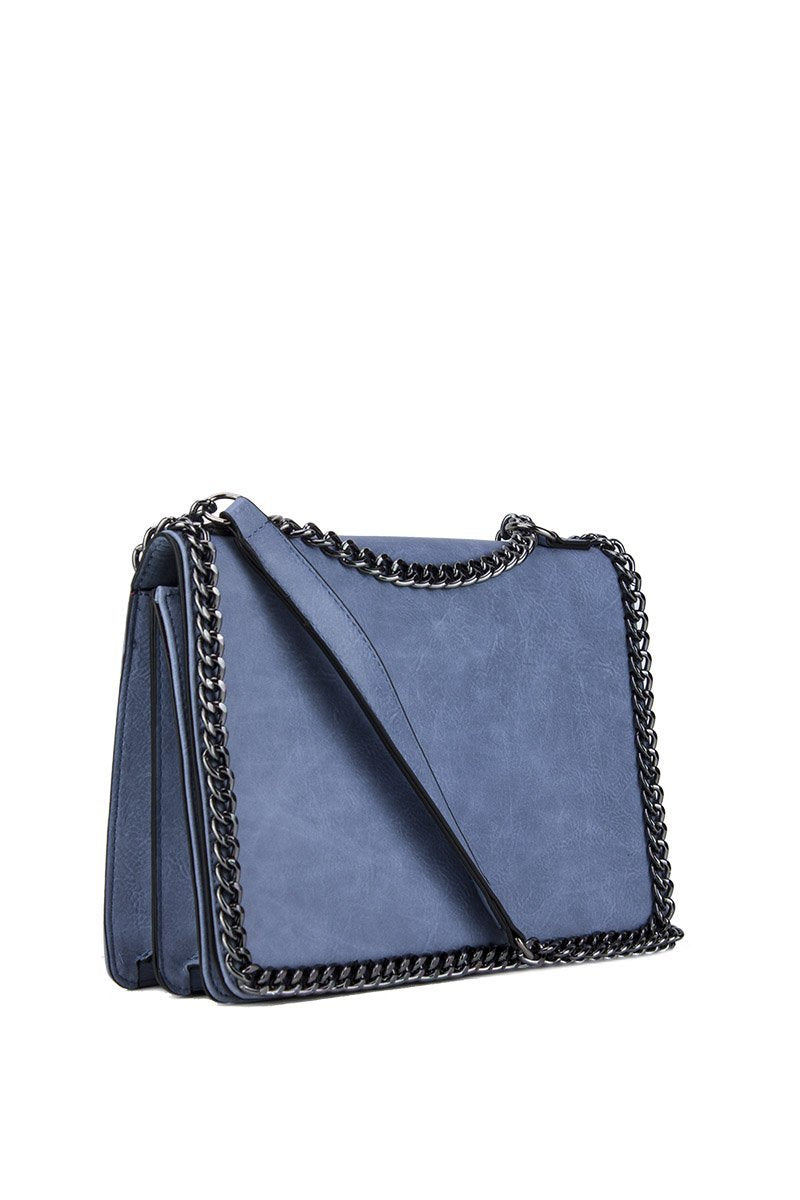 Rosie Light Blue Chain Shoulder Bag