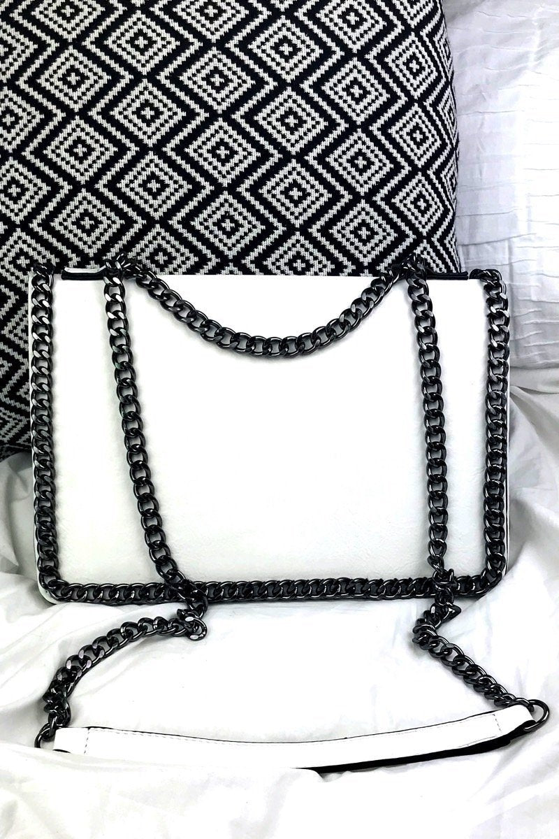 Rosie White Chain Shoulder Bag