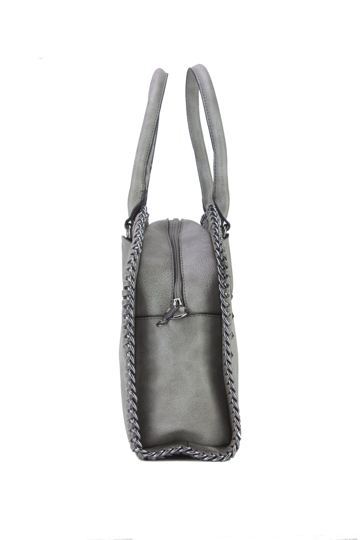 Sara Grey Stud Shopper Bag