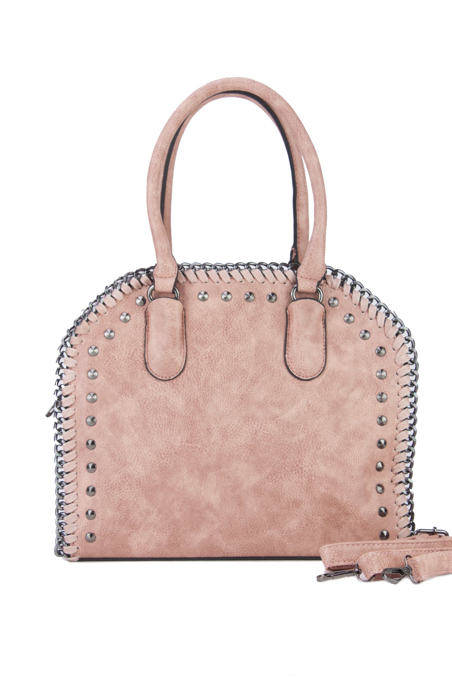 Sara Pink Stud Shopper Bag