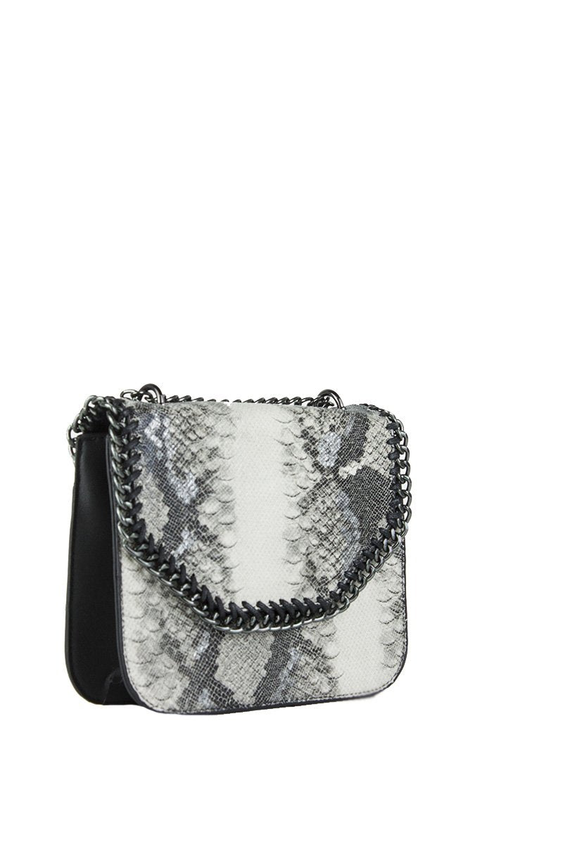 Stella Black Python Chain Shoulder Bag