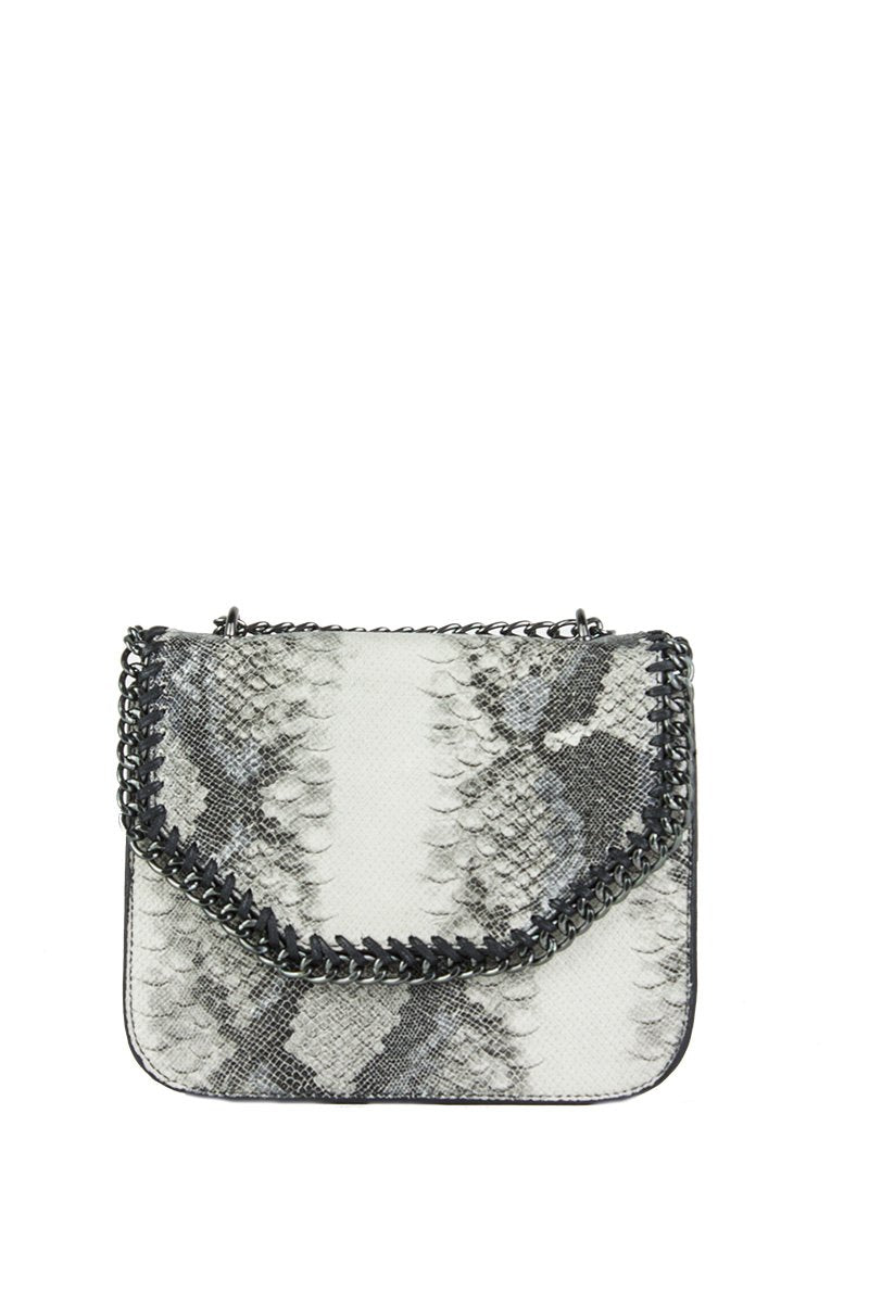 Stella Black Python Chain Shoulder Bag