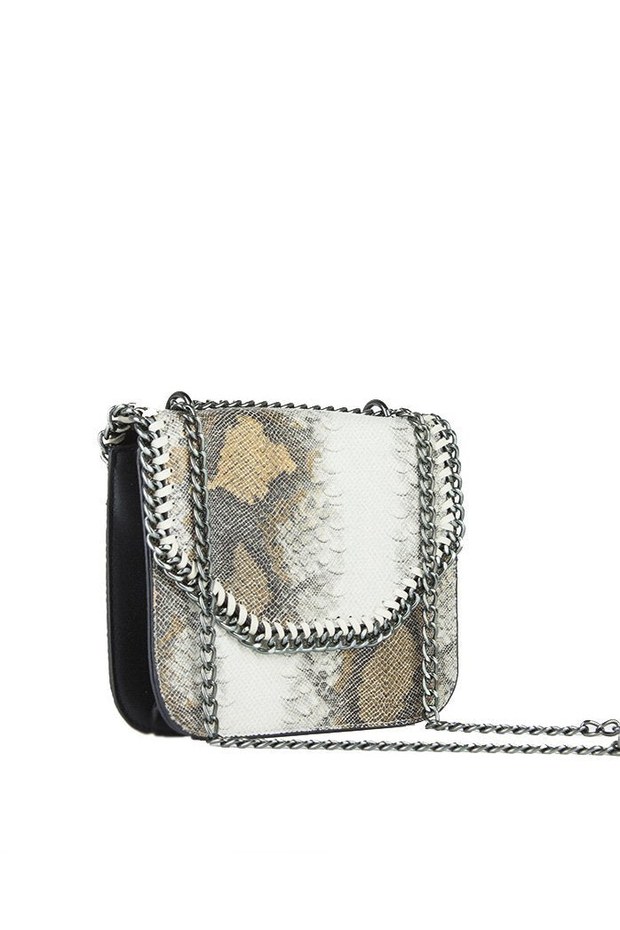 Stella Brown Python Chain Shoulder Bag