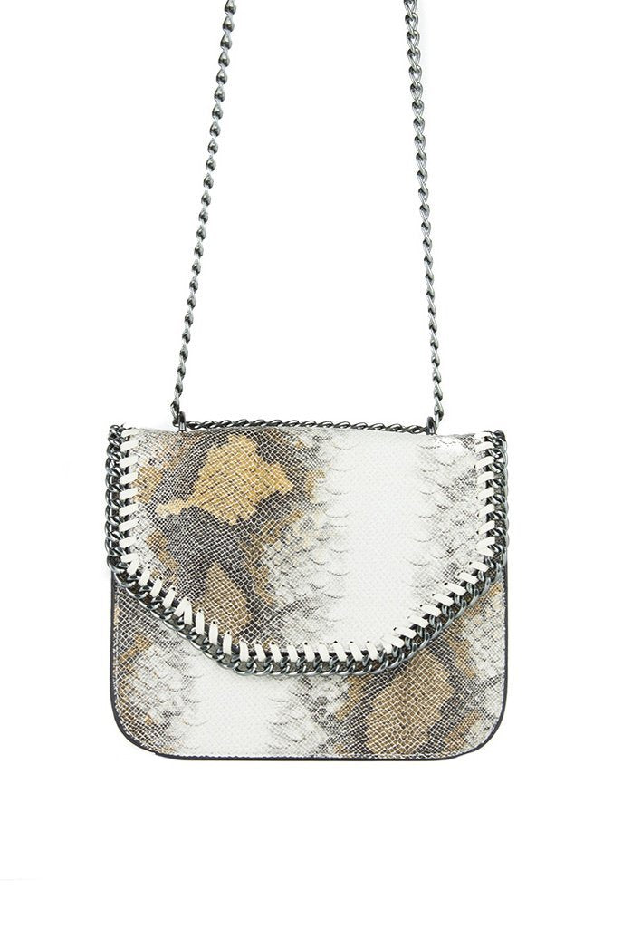 Stella Brown Python Chain Shoulder Bag