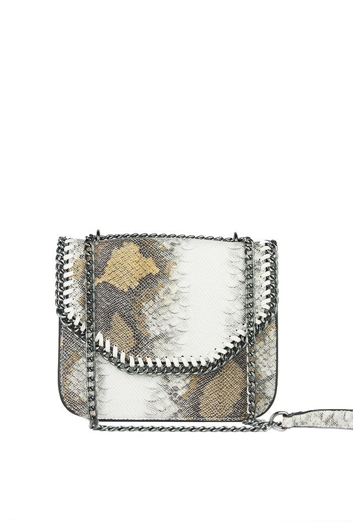 Stella Brown Python Chain Shoulder Bag