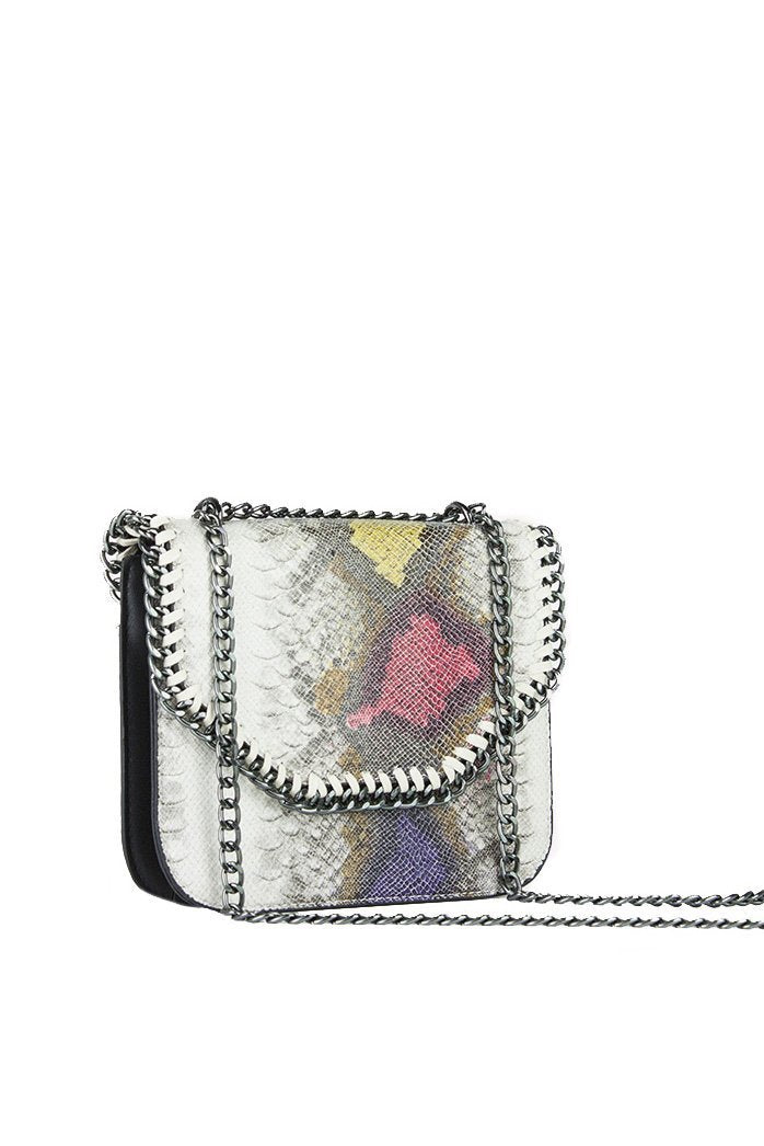 Stella Purple Black Python Chain Shoulder Bag