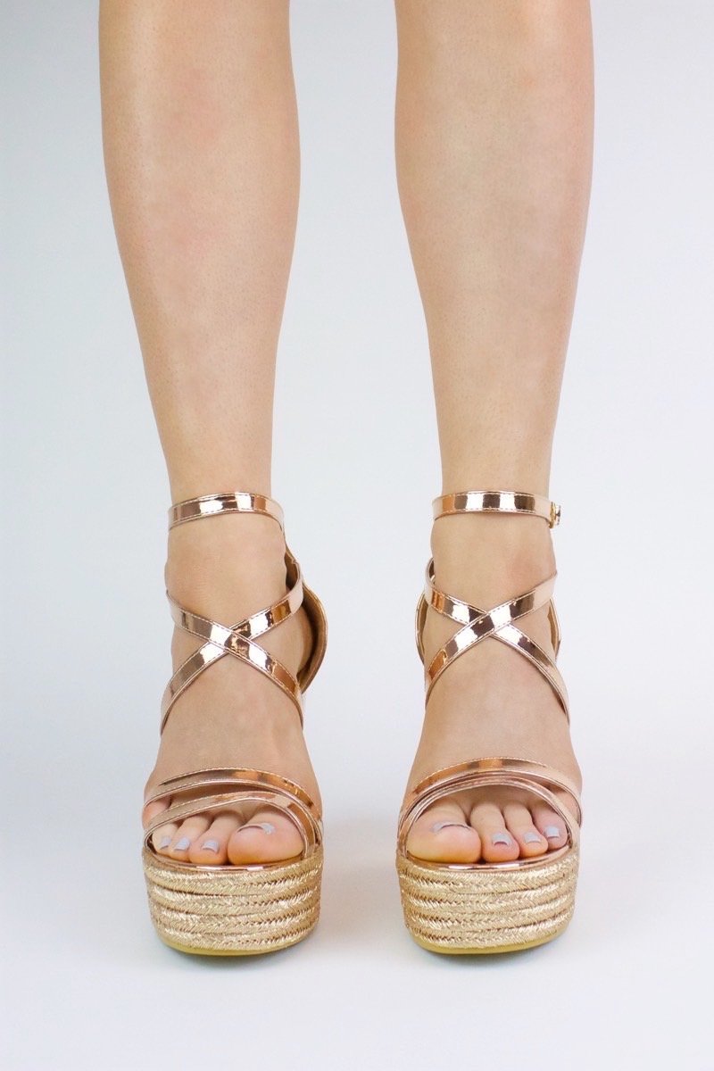 Sydney Rose Gold Metallic Wedge