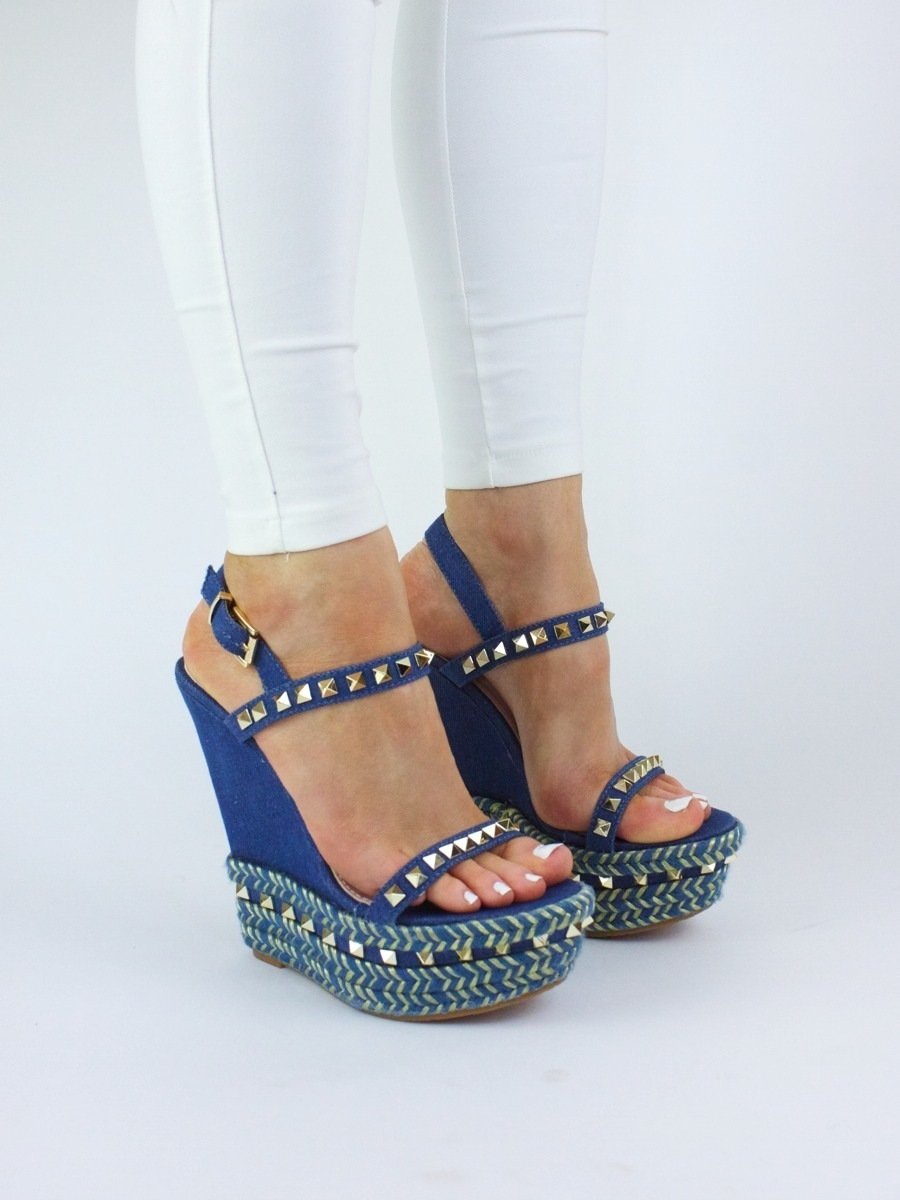 Zara Denim Stud Wedge