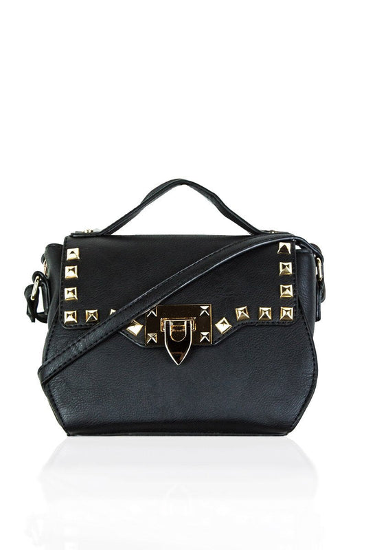 Alicia Black Studded Shoulder Bag