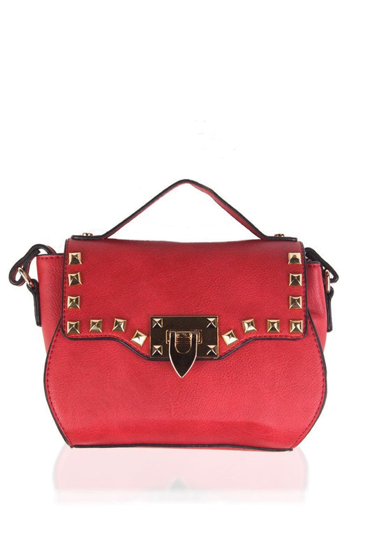 Alicia Red Studded Shoulder Bag