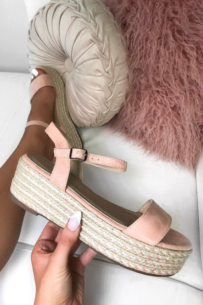 Amelia Pink Espadrille Flatforms