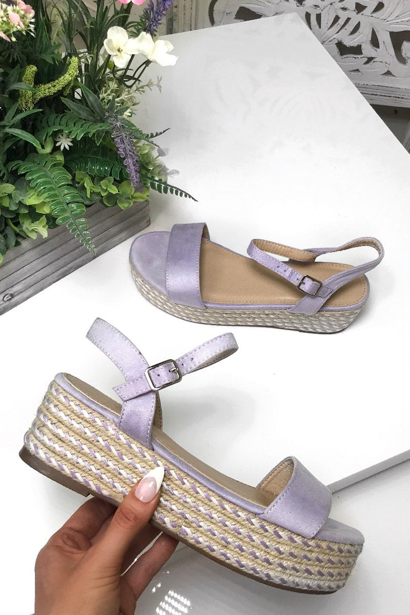 Amelia Purple Espadrille Flatforms