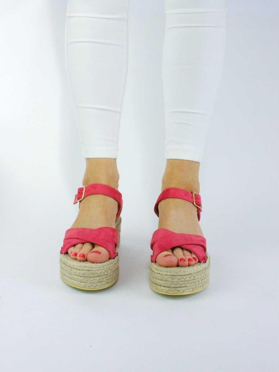 Arabella Pink Flatform Espadrille Sandals