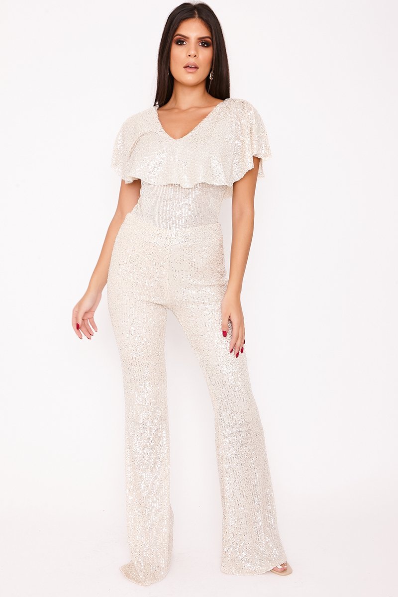 Athena Gold Sequin High Waisted Flared Trousers