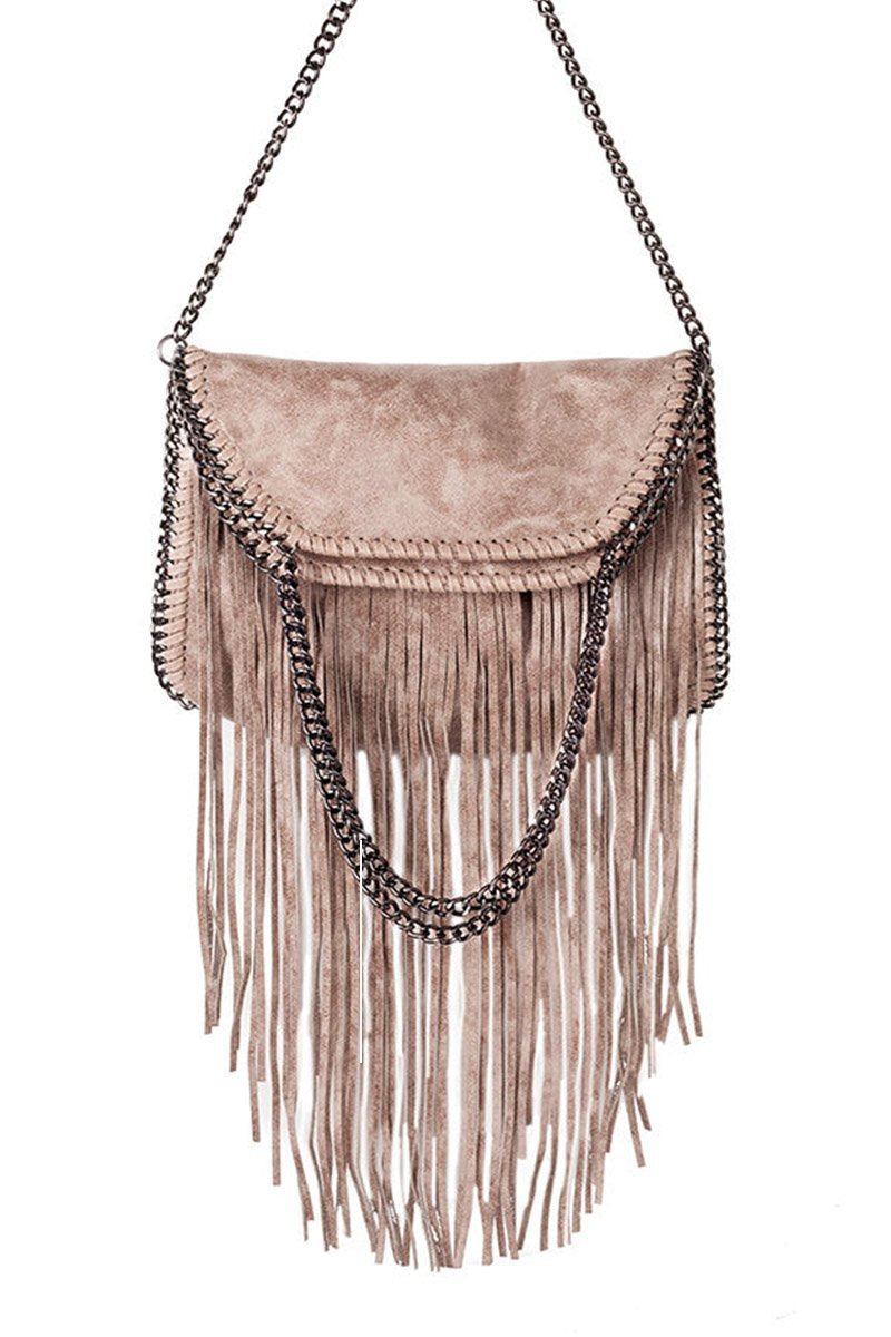 Ava Pink Fringe Bag