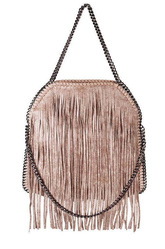 Ava Pink Fringe Bag